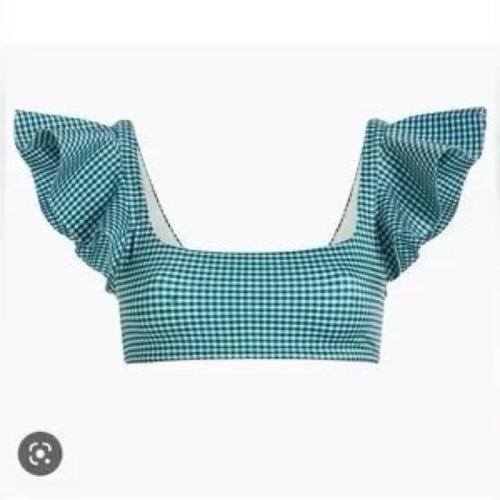 NWT Hill House Isla Swim Top in Emerald Gingham